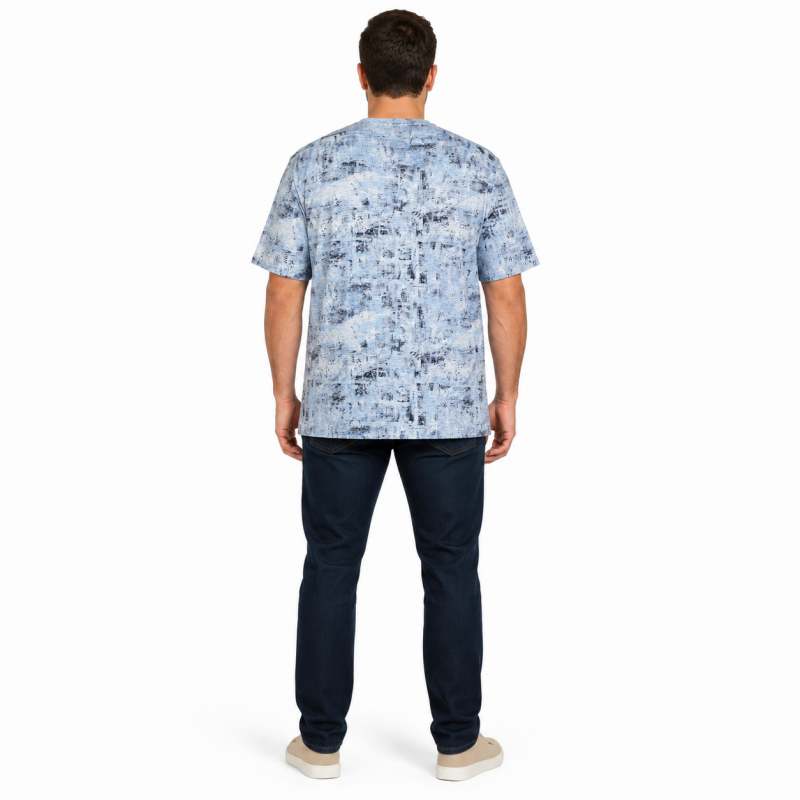 Футболка чоловіча Cracow марлевка 6XL-9XL - великі розміри, вільний крій, 9XL,Блакитний