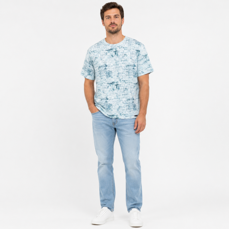 Футболка чоловіча Red-Down 6XL-9XL марлевка - великі розміри, повномірна посадка, 8XL, Білий із зеленим