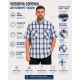Чоловіча сорочка Gold Golf Man в клітинку зі 100% бавовни з коротким рукавом, 4XL, Білий з синім