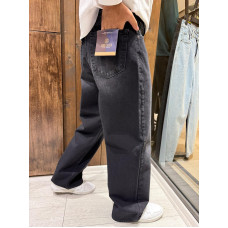 Чоловічі джинси baggy John Lucca широкі прямі streetwear оверсайз із щільного деніму 100% бавовна,34 Графіт