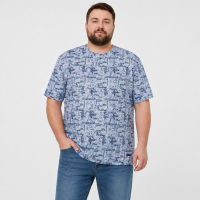 Футболка чоловіча Red-Down 6XL-9XL марлевка - великі розміри, повномірна посадка, 9XL, Білий з синім