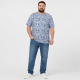 Футболка чоловіча Red-Down 6XL-9XL марлевка - великі розміри, повномірна посадка, 8XL, Білий з синім