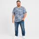 Футболка чоловіча Red-Down 6XL-9XL марлевка - великі розміри, повномірна посадка, 6XL, Білий з синім