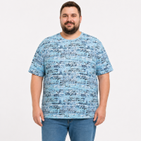 Футболка чоловіча Cracow марлевка 6XL-9XL - великі розміри, вільний крій, 8XL, Бірюзовий