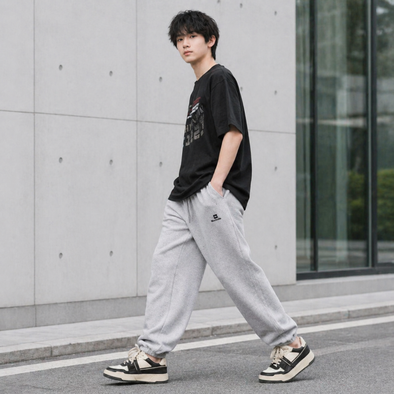 Штани спортивні XIN.QD джогери baggy для хлопчика 10-15 років широкі з манжетом,Сірий, 146