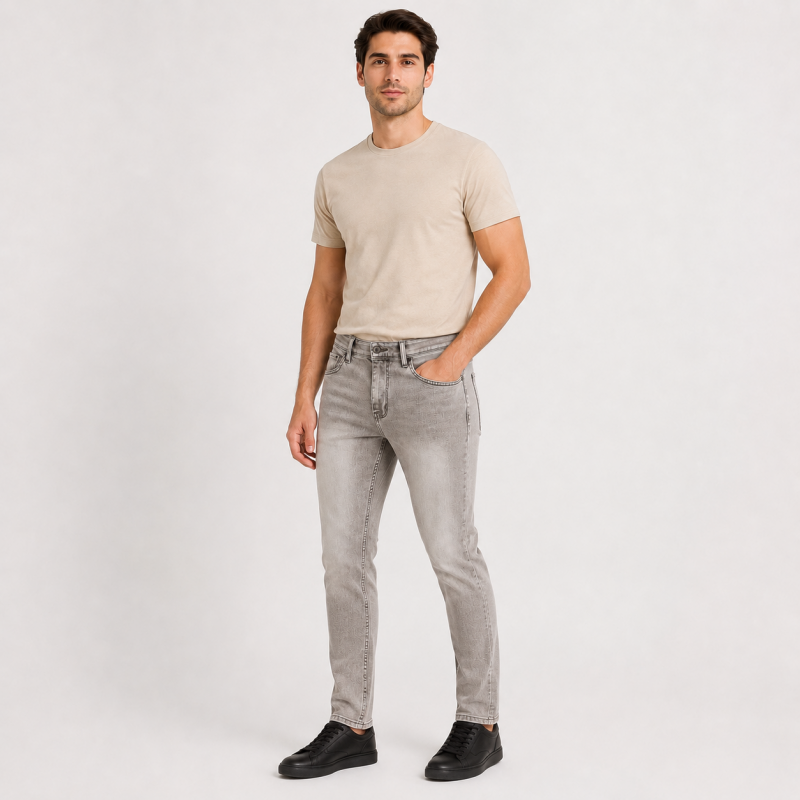 Чоловічі джинси CDEVOIR slim fit звужені, 30 Світло-сірий