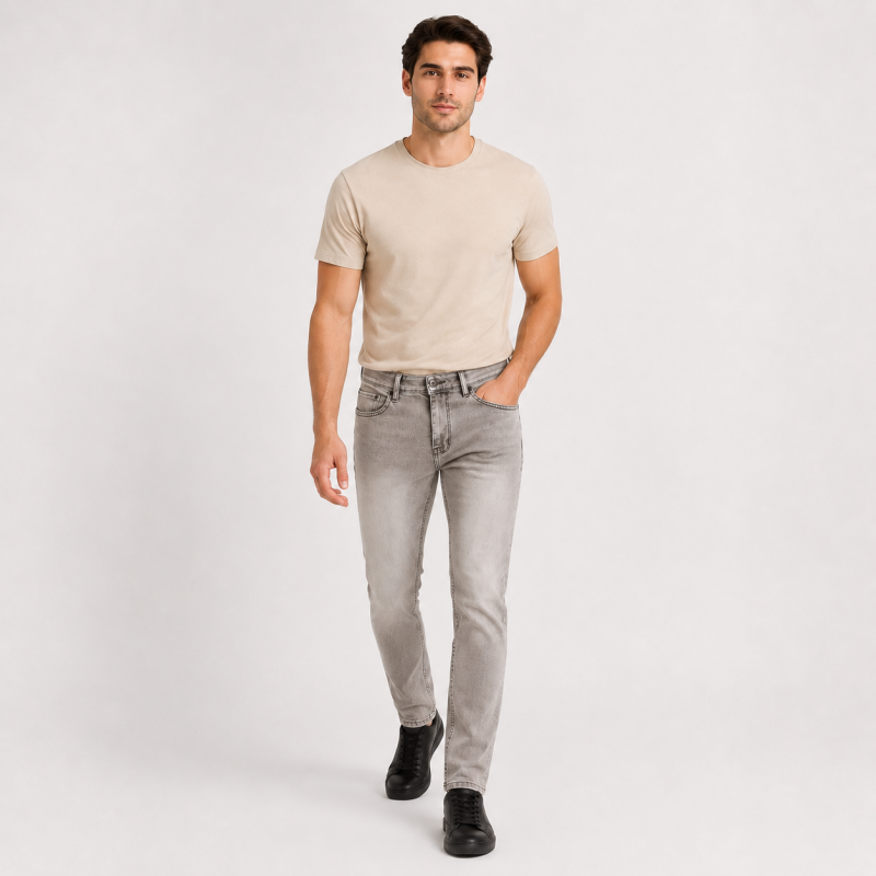 Чоловічі джинси CDEVOIR slim fit звужені, 30 Світло-сірий