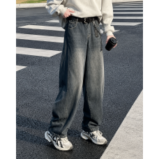 Джинси LNYB баггі широкі для хлопчика підлітка 12-17 років skater, Темно-синій 170