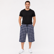 Чоловічі бриджі Sport в клітинку XL-5XL - легкі шорти з карго кишенею,Синій з червоним, 4XL