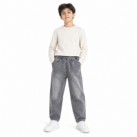 Джинси МОМ YZTH для хлопчика 11-17 років широкі на резинці,Сірий 176