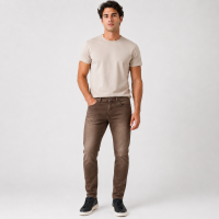 Чоловічі джинси CDEVOIR slim fit звужені, 36, Коричневий