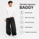 Чоловічі джинси baggy John Lucca широкі прямі streetwear оверсайз із щільного деніму 100% бавовна, 33 Чорний