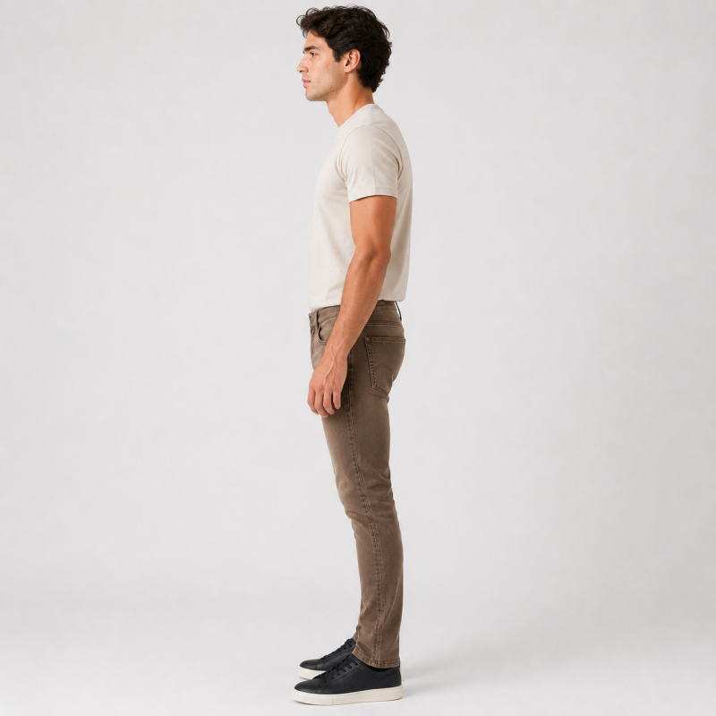 Чоловічі джинси CDEVOIR slim fit звужені, 38, Коричневий