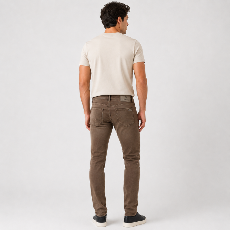 Чоловічі джинси CDEVOIR slim fit звужені, 38, Коричневий