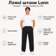 Штани Lonn чоловічі лляні XL-6XL літні рівні на резинці, 4XL, Чорний