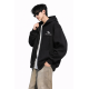 Зип худи для хлопчика oversize підліткове на блискавці щільне з капюшоном JP, Чорний, 140