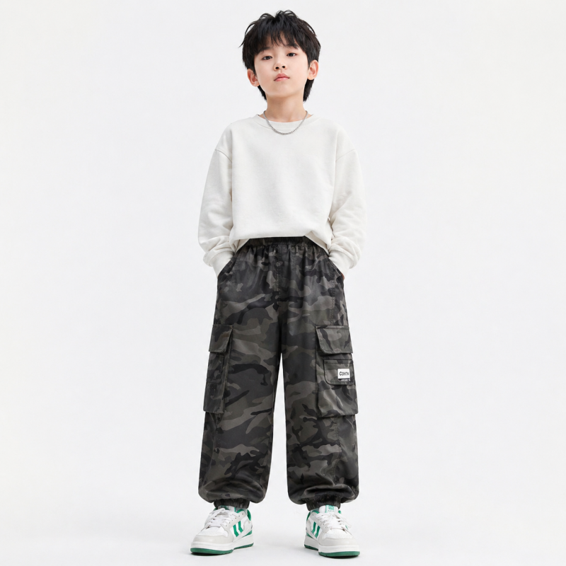Джогери Alder Military для хлопчика 9-14 років мом карго baggy,Сірий 134