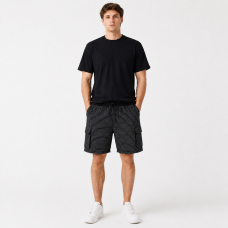 Шорти чоловічі Sport в клітинку 2XL-6XL - літні карго шорти на резинці,Чорний, 5XL