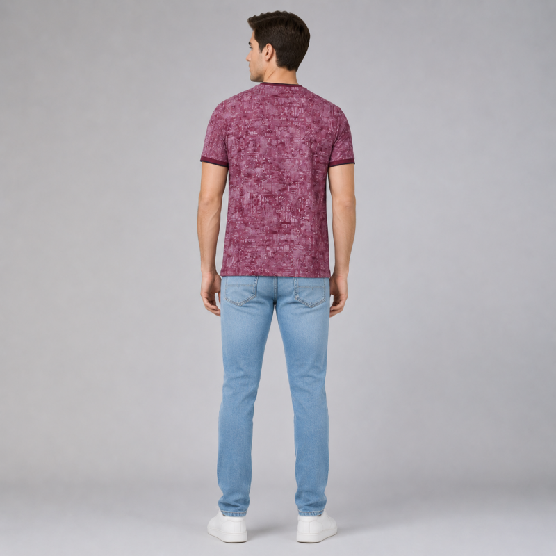 Футболка чоловіча Red-Down 2XL-5XL - великі розміри, 95% бавовна 5% еластан, 4XL, Бордовий