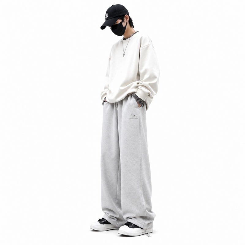 Штани спортивні XIN.QD baggy для хлопчика 10-15 років широкі підліткові,Сірий, 146
