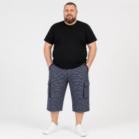 Бриджі чоловічі Sport великі розміри 2XL-6XL карго в клітинку, Чорний, 6XL