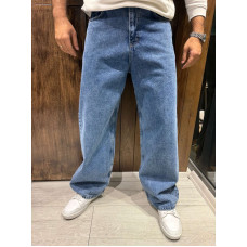 Чоловічі джинси baggy John Lucca широкі прямі streetwear оверсайз із щільного деніму 100% бавовна,33 Синій