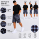 Чоловічі бриджі Sport в клітинку XL-5XL - легкі шорти з карго кишенею,Білий з коричневим, 4XL