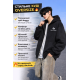 Зип худи для хлопчика oversize підліткове на блискавці щільне з капюшоном JP, Чорний, 158