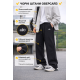 Штани для хлопчика baggy широкі підліткові спортивні оверсайз трикотажні,Чорний 176