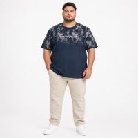Футболка Red Down чоловіча 6XL-9XL бавовняна великого розміру, 9XL, Темно-синій
