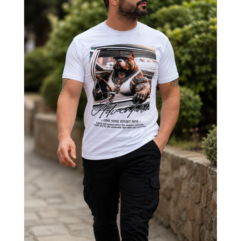 Футболка чоловіча Daniel Jones з принтом бавовна Туреччина M-XXL,XL,Білий