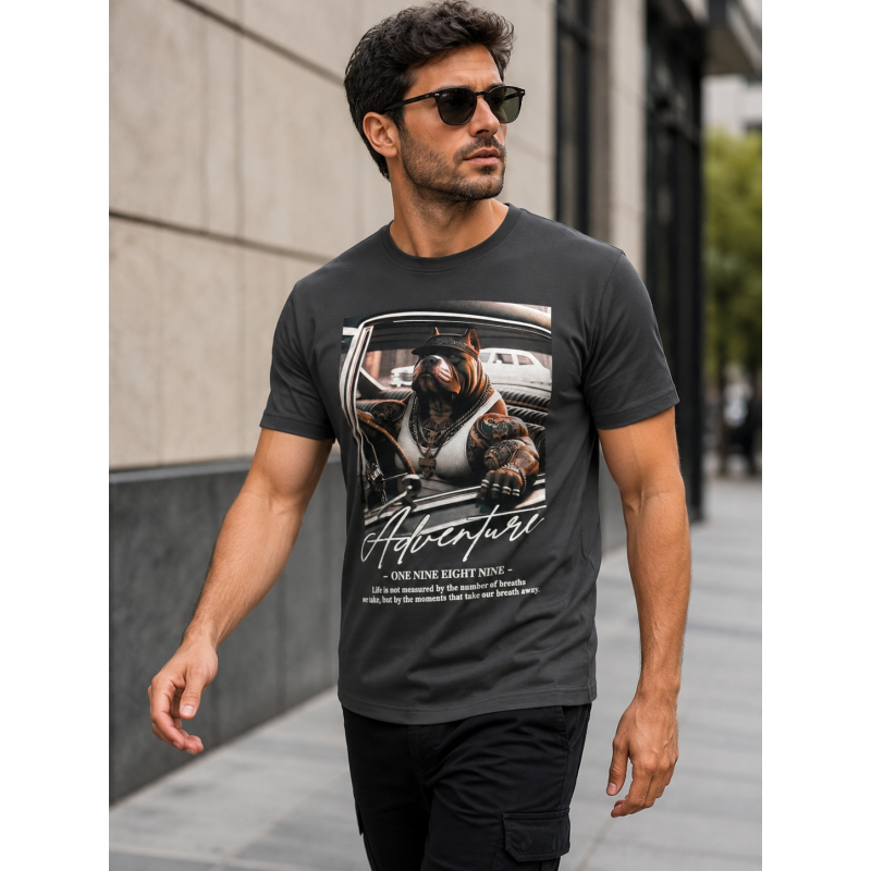 Футболка чоловіча Daniel Jones з принтом бавовна Туреччина M-XXL,M,Графіт