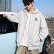 Зип худи для хлопчика oversize підліткове на блискавці щільне з капюшоном JP, Світло-сірий, 158