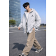 Зип худи для хлопчика oversize підліткове на блискавці щільне з капюшоном JP, Світло-сірий, 152