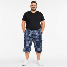 Бриджі чоловічі Sport великі розміри 2XL-6XL карго в клітку, Синій з блакитним, 4XL