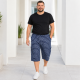 Бриджі чоловічі Sport великі розміри 2XL-6XL карго в клітку, Синій з блакитним, 4XL