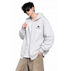 Зип худи для хлопчика oversize підліткове на блискавці щільне з капюшоном JP, Світло-сірий, 140