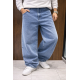 Чоловічі джинси baggy John Lucca широкі прямі streetwear оверсайз із щільного деніму 100% бавовна,36 Синій
