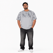 Футболка Red Down чоловіча 6XL-9XL бавовняна великого розміру, 7XL, Світло-сірий