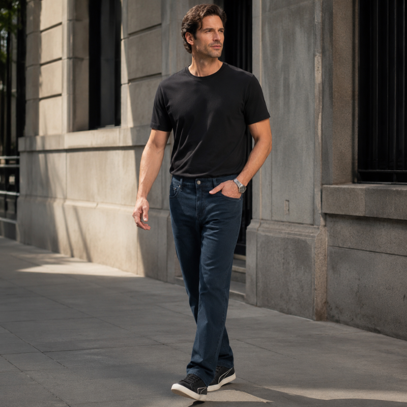 Джинси BaSanJiu чоловічі 34-44 літні бавовни великі розміри, 37, Темно-синій