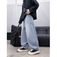 Джинси NLYB skater baggy для хлопчика 10-17 років широкі на гумці, Блакитний 152