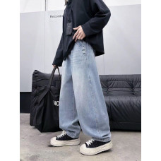 Джинси NLYB skater baggy для хлопчика 10-17 років широкі на гумці, Синій 146