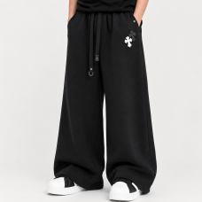 Джинси KDKU баггі для хлопчика 12-17 років — широкі літні джинси з розширенням донизу, Чорний 164