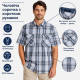 Чоловіча сорочка Gold Golf Man в клітинку зі 100% бавовни з коротким рукавом, 4XL, Білий з сірим