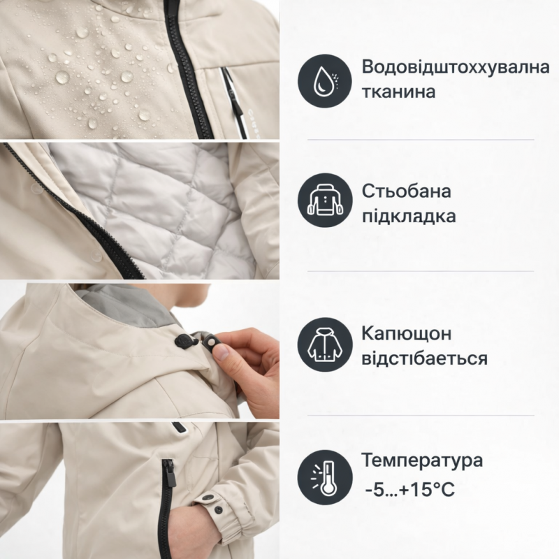Куртка для хлопчика Happy House 4-10 років водовідштовхувальна дитяча куртка весна осінь16-122, Бежевий