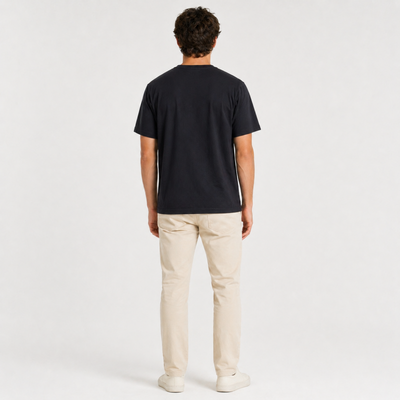 Футболка чоловіча Bihor базова однотонна бавовна повсякденна,XXXL,Чорний