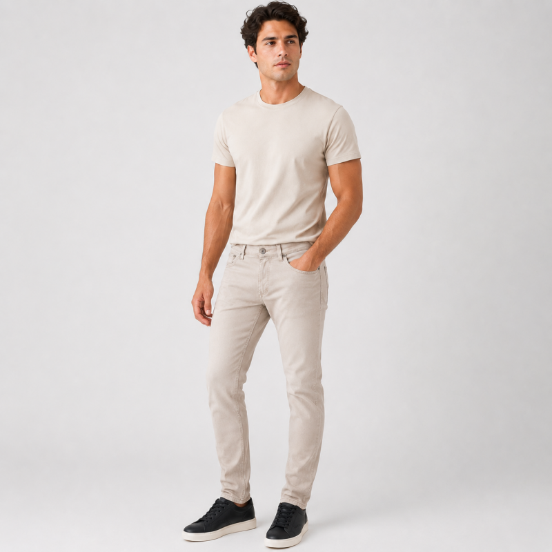 Чоловічі джинси CDEVOIR slim fit звужені, 36, Бежевий
