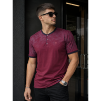 Футболка Red Down чоловіча 6XL-9XL великого розміру бавовна еластан, 6XL, Бордовий