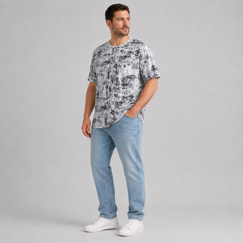 Футболка чоловіча Cracow марлевка 6XL-9XL - великі розміри, вільний крій, 9XL, Сірий