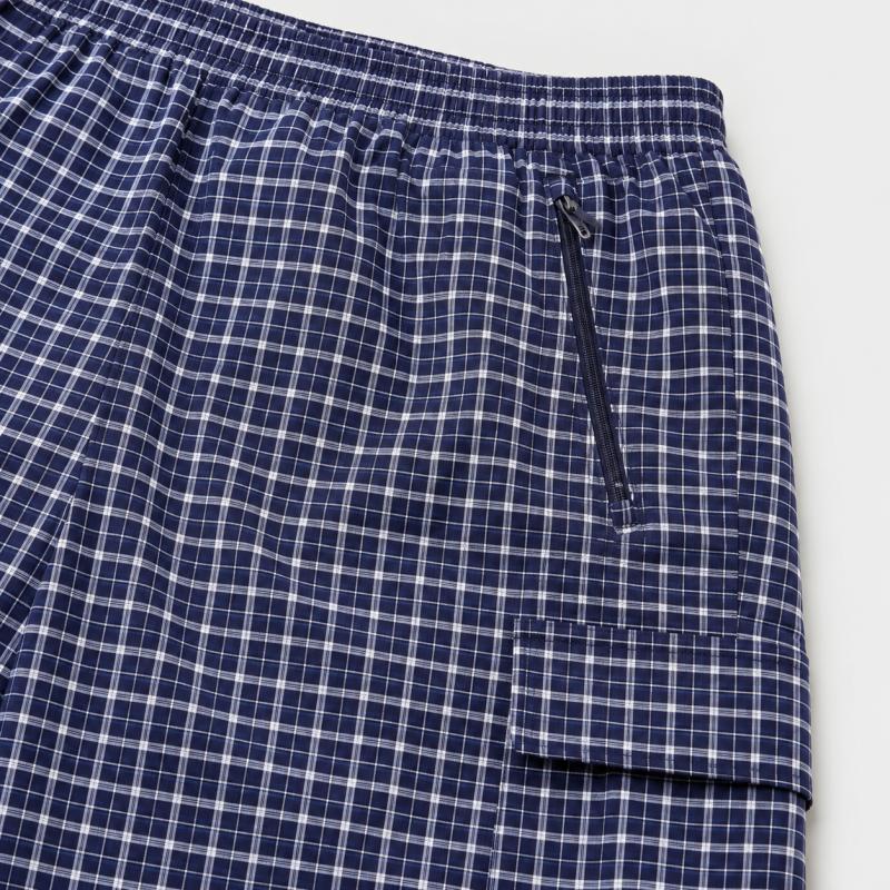 Бриджі чоловічі Sport великі розміри 2XL-6XL карго в клітку, Темно-синій, 6XL